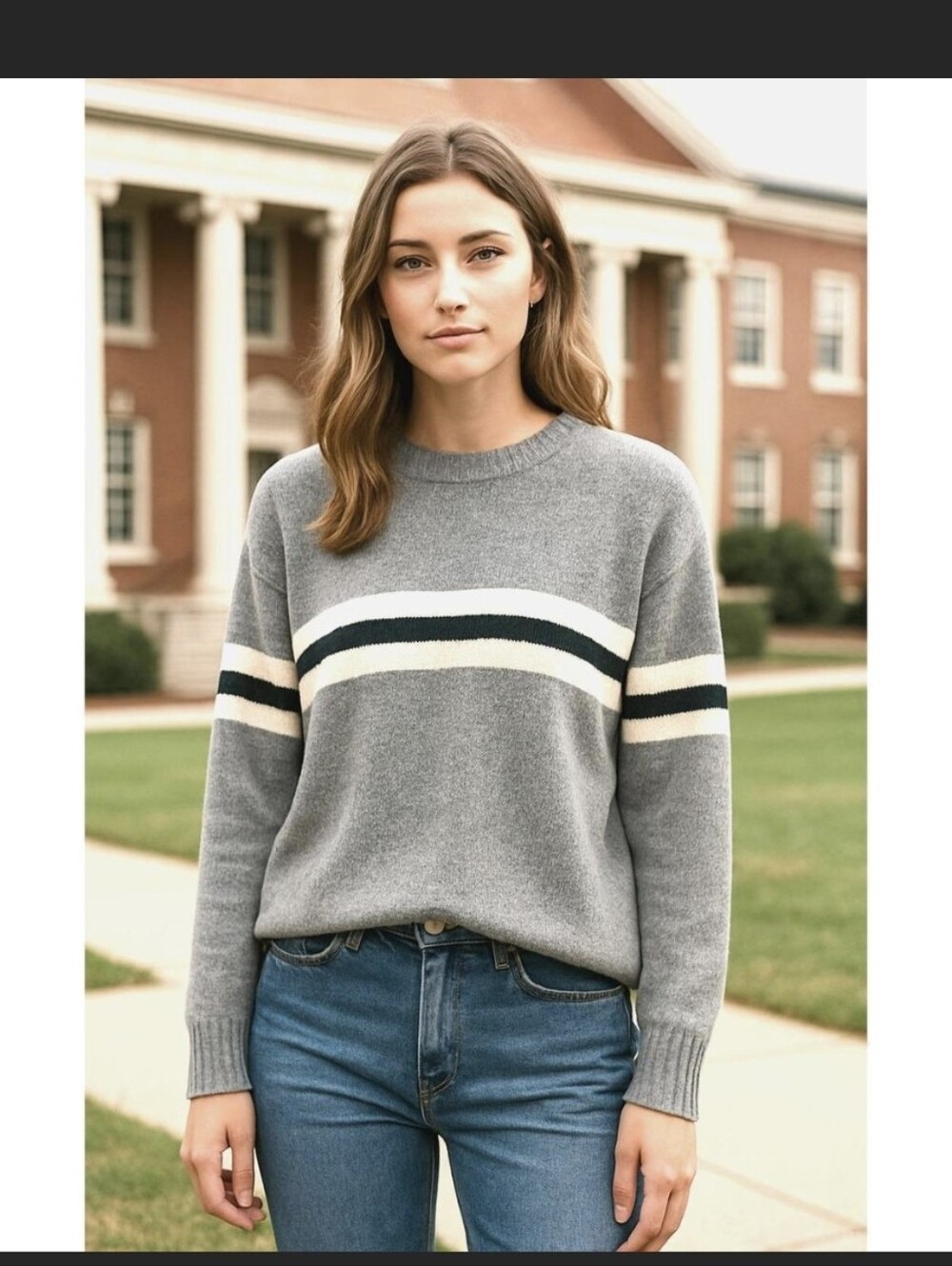 Brandy Melville Soft Wool Casmere Pullover Sweater Italy M/L Fall Y2K Casual